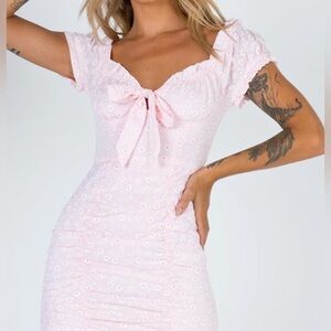 Princess Polly Pink  back to Paris pink Mini Dress 16” Pit to Pit, Size 6 | 105